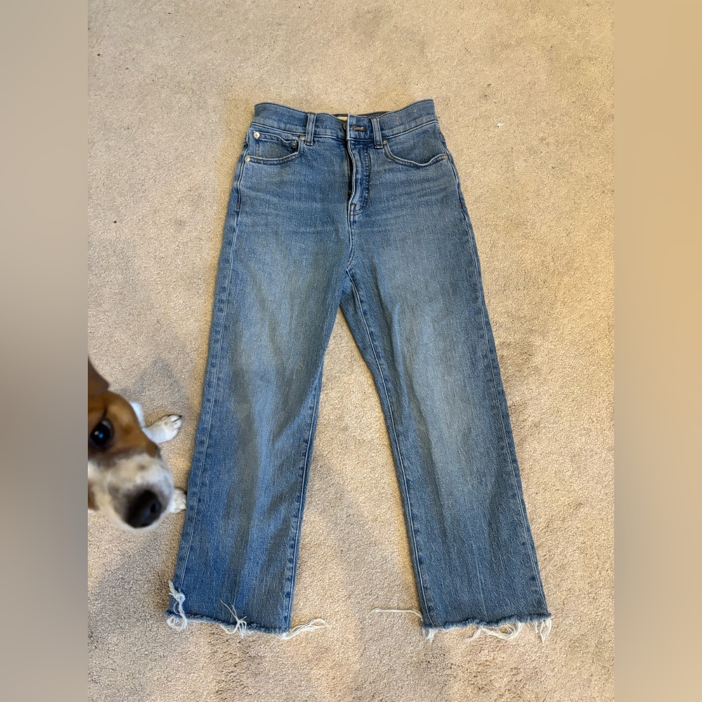 Madewell Blue Frayed Hem Jeans